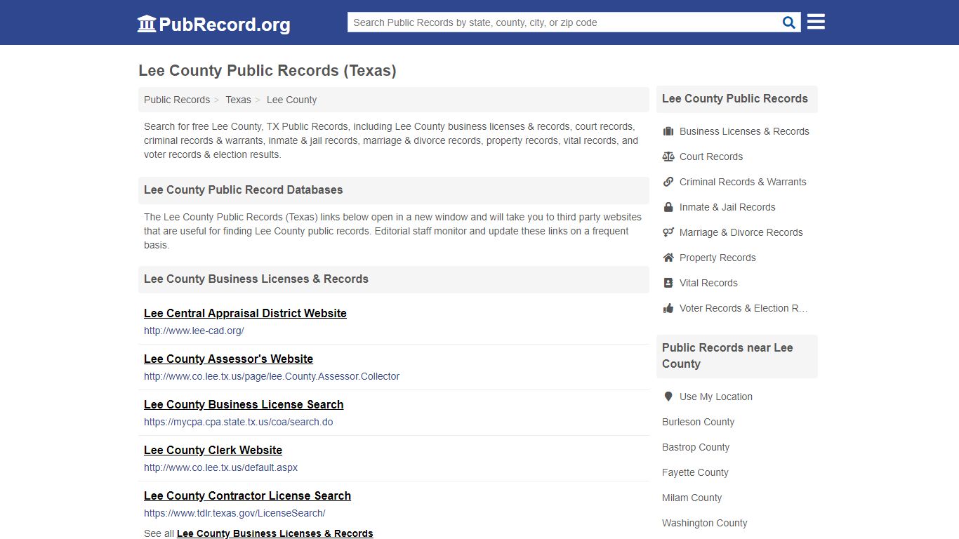 Free Lee County Public Records (Texas Public Records)