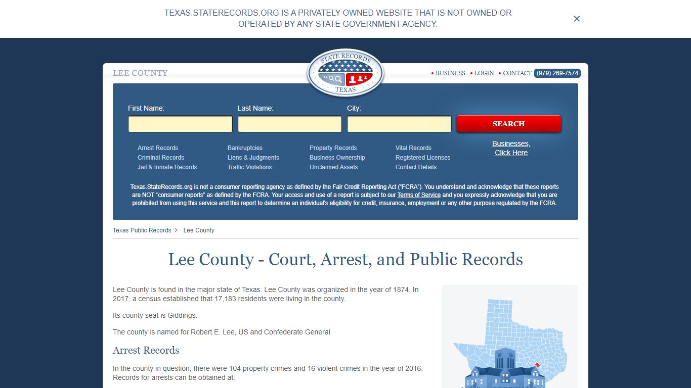 Lee County - Court, Arrest, and Public Records